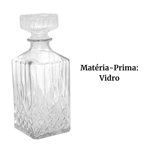 Imagem de Garrafa para Whisky Licoreira de Vidro Diamante 900ml Luxo Lyor