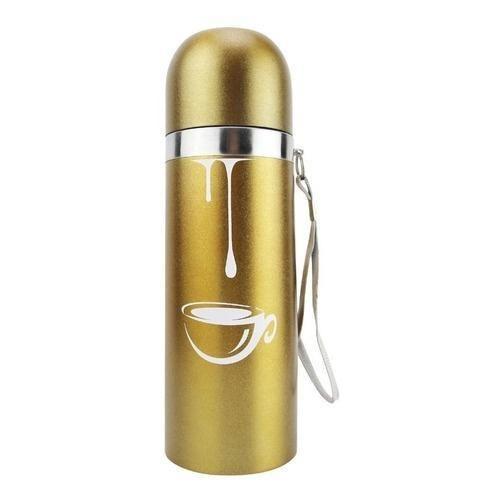 Imagem de Garrafa Parede Dupla 450Ml Inox Estampada - Dourada