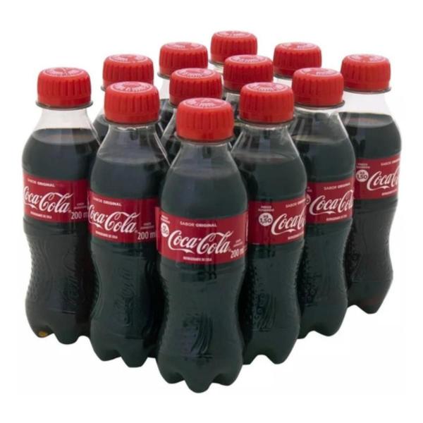 Imagem de Garrafa Pequena Coca Cola Original 200ml Pack 12 Unidades