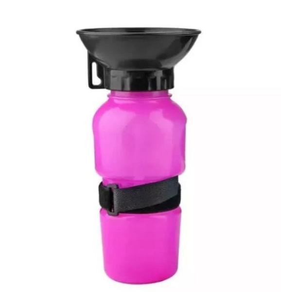 Imagem de Garrafa Pet Viagem Passeio Cães E Gatos Portatil 500Ml Rosa