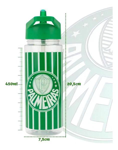 Imagem de Garrafa Plástico 450ml Com Mochila Tipo Saco Palmeiras