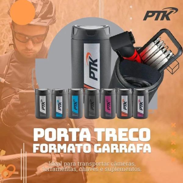 Imagem de Garrafa Porta Treco Objeto Ferramenta Caramanhola Bike 500ml + Suporte