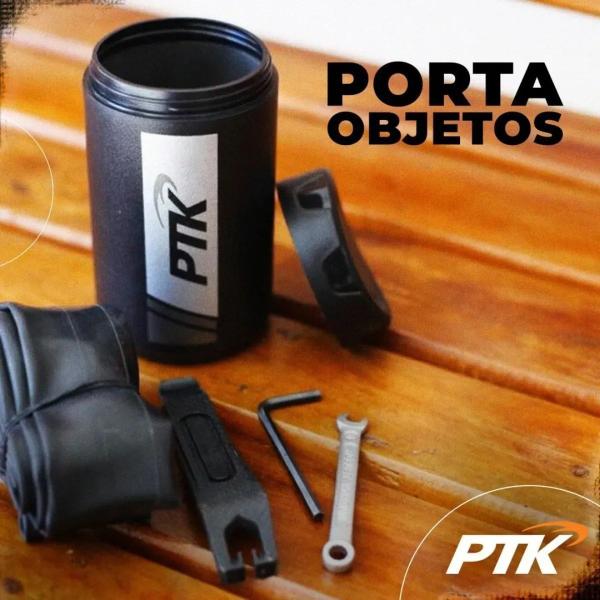 Imagem de Garrafa Porta Treco Objeto Ferramenta Caramanhola Bike 500ml + Suporte