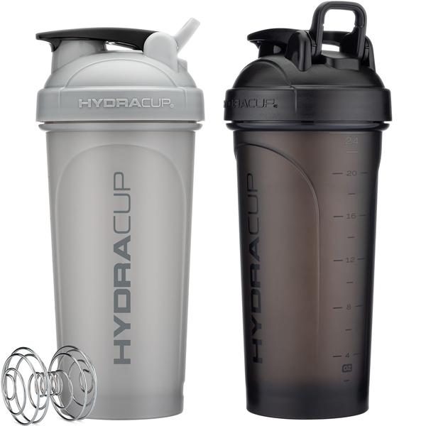 Imagem de Garrafa Protein Shaker Hydra Cup Pro 28 onças pacote com 2 preto/cinza