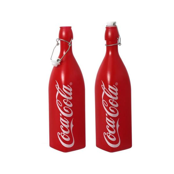 Imagem de Garrafa Quadrada Hermética Multiuso Coca Vermelha 1 Litro
