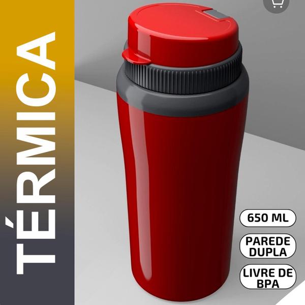 Imagem de Garrafa quente 650ml treino carro vedação Academia Squeeze