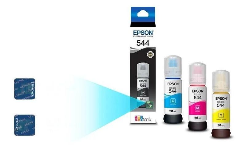 Imagem de Garrafa Refil Tinta Epson EcoTank T544120 Preta Original L1110 L3110 L3150 L3160 L3210 L3250 L3260 L5190 L5290 T544120