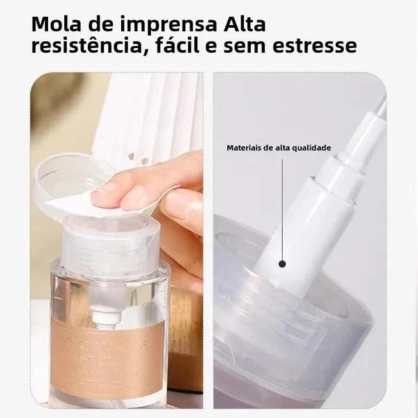 Imagem de Garrafa Removedora de Esmalte de Unha Portátil - 150/200/300ml - Recarregável e com Bomba