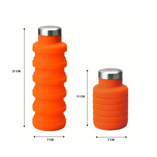 Imagem de Garrafa retrátil de silicone 500 ml com tampa inox