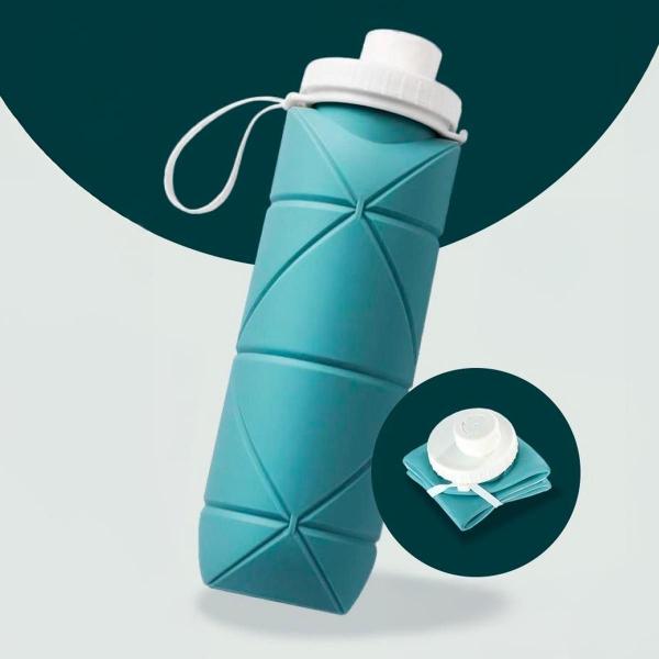 Garrafa Retrátil De Silicone 600Ml Portátil Ideal Viagens - Guiro Imagem de Garrafa Retrátil De Silicone 600Ml Portátil Ideal Viagens