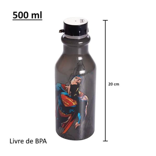 Imagem de Garrafa Retro do Super Homem Superman com Tampa 500ml Plasútil