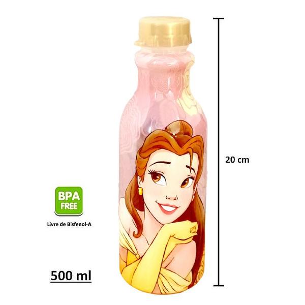 Garrafa Retrô Princesa A Bela e a Fera 500ml Plasútil Infantil Imagem de Garrafa Retrô Princesa A Bela e a Fera 500ml Plasútil Infantil