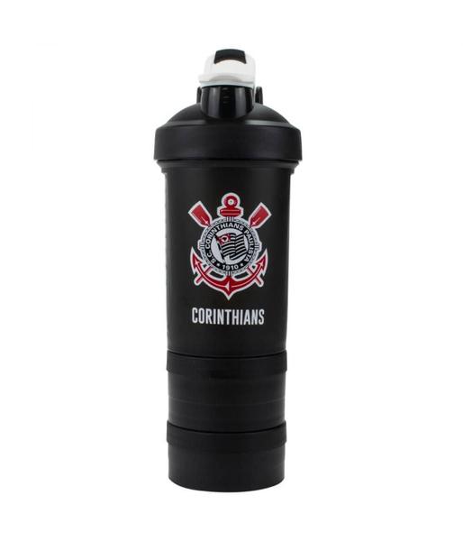 Imagem de Garrafa Shakeira Mola 2 Compartimentos 500Ml - Corinthians