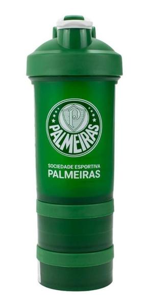 Imagem de Garrafa Shakeira Mola 2 Compartimentos 500ml  Palmeiras