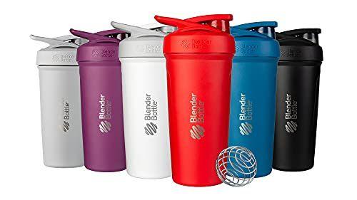 Imagem de Garrafa Shaker Isolada de Aço Inoxidável com Batedor de Arame, 680ml, Preta - LiquiderBottle