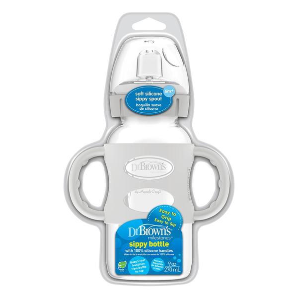 Imagem de Garrafa Sippy Spout Dr. Brown's Milestones 270 mL 6m+ cinza