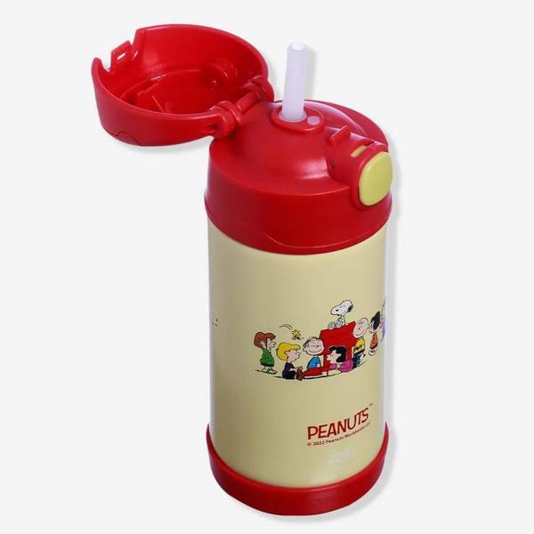 Imagem de Garrafa Snoopy Térmica Infantil Metal Com Canudo De Silicone 400ML Oficial Peanuts - Zona Criativa