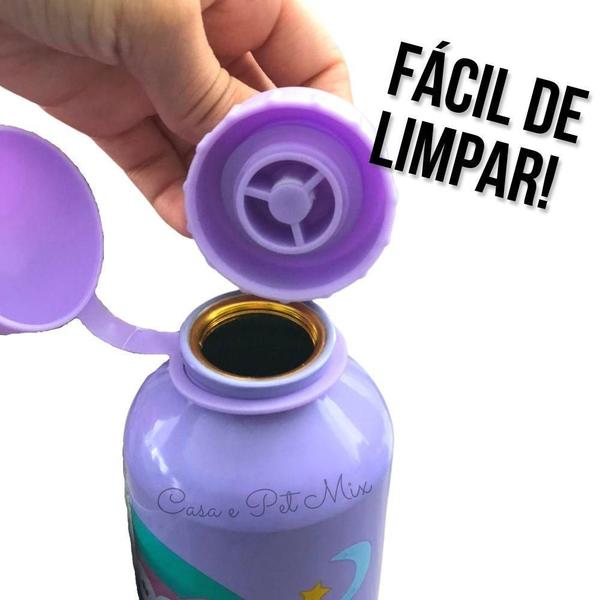 Imagem de Garrafa Squeeze 400Ml Infantil Metal Agua Suco Decorada Fofo