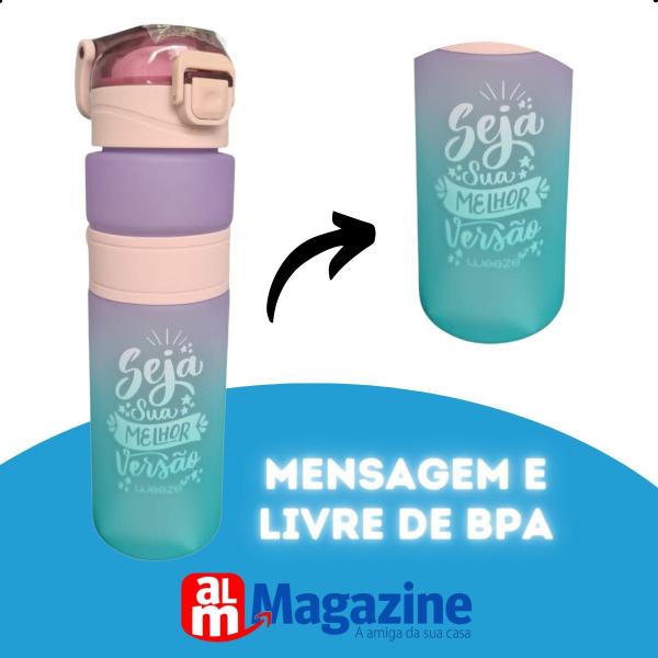 Imagem de Garrafa Squeeze 800ml Com Pegador E Filtro Shake Academdia CB3104