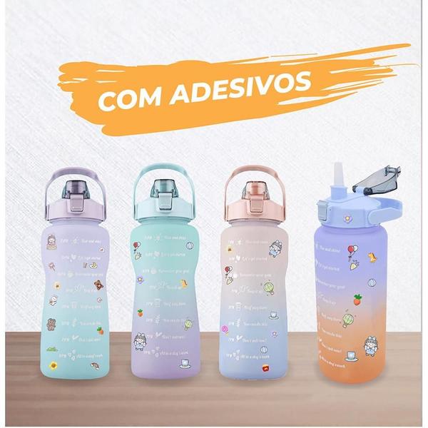 Imagem de Garrafa Squeeze Água Academia 2L Fitness Tie Dye