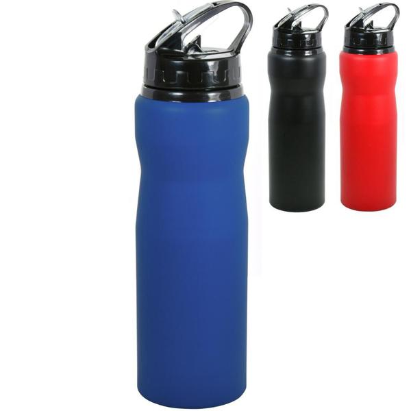 Imagem de Garrafa Squeeze Água De Alumínio Academia Fitness Treino Bico Canudo 750ml Diversas Cores Redstar