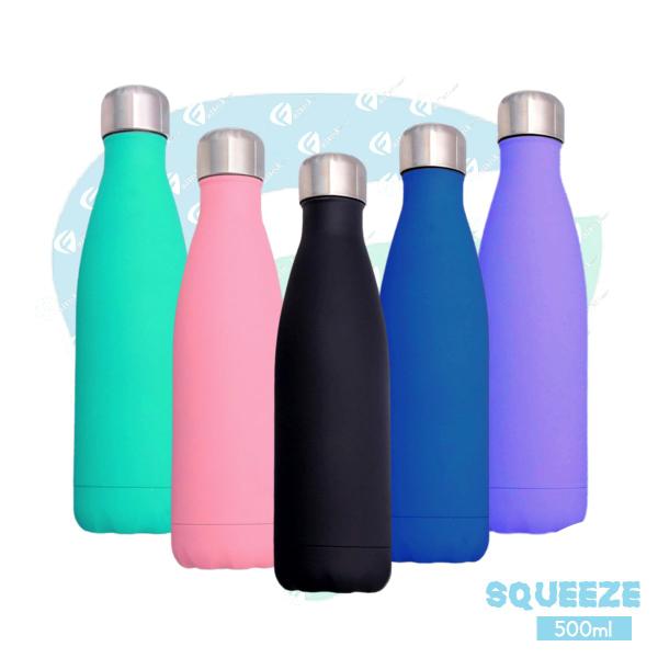 Imagem de Garrafa Squeeze Água Térmico 500ml Aço Inox Fitness Academia