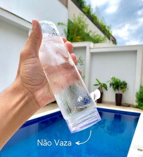 Imagem de Garrafa Squeeze Clean P/ Água Vidro Suco Bebidas Trabalho Vidro Borossilicato