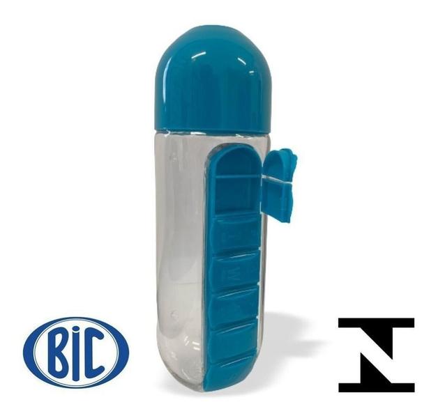 Garrafa Squeeze Com Porta Comprimido Capsulas 600 Ml Bic Imagem de Garrafa Squeeze Com Porta Comprimido Capsulas 600 Ml Bic