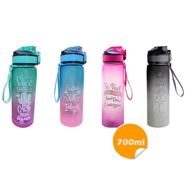 Imagem de Garrafa squeeze de água para academia 700ml fitness tie dye