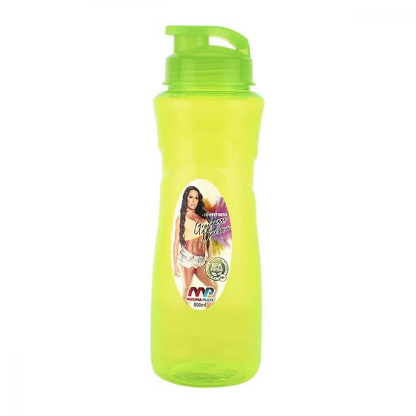 Imagem de Garrafa Squeeze de Plástico Linha Fitness de Água Suco para Academia Esporte Escola Trabalho Garrafão Galão 800ml