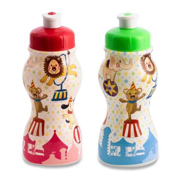 Imagem de Garrafa / squeeze de plástico pet infantil circo personagens 250ml com tampa