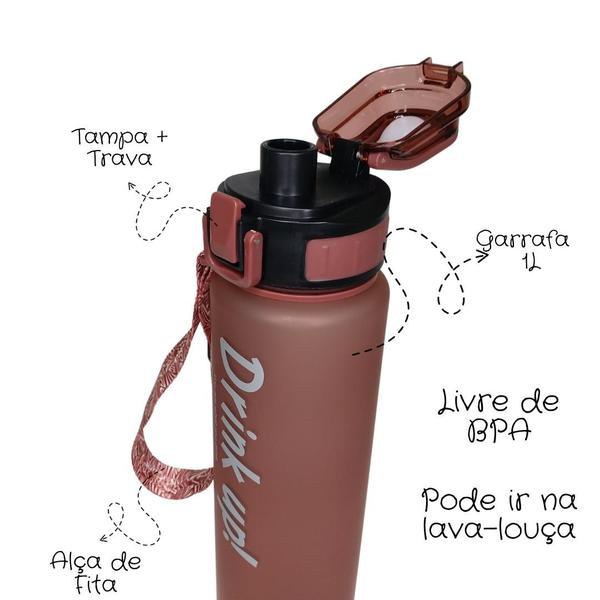 Imagem de Garrafa Squeeze Estampada com Mensagens de Motivação pra Academia