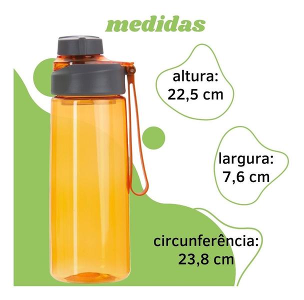 Imagem de Garrafa Squeeze Fitness Água Academia Plástico - Verde