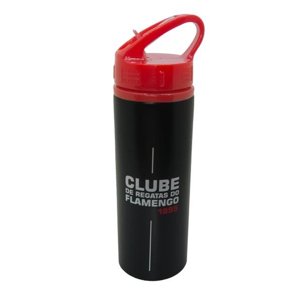 Imagem de Garrafa Squeeze Flamengo C/ Canudo Oficial Alumínio 500ml - Brasfoot Presentes