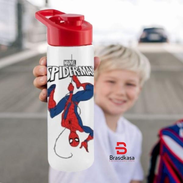 Imagem de Garrafa Squeeze Homem Aranha Spider Man Escola Passeio Lancheira 700ml