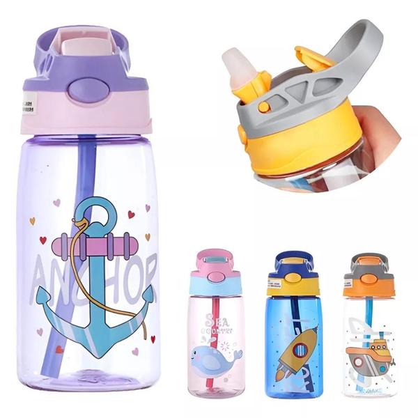 Imagem de Garrafa Squeeze Infantil 480ml Hidratação Prática e Sem Vazamentos para os Pequenos Aventureiros