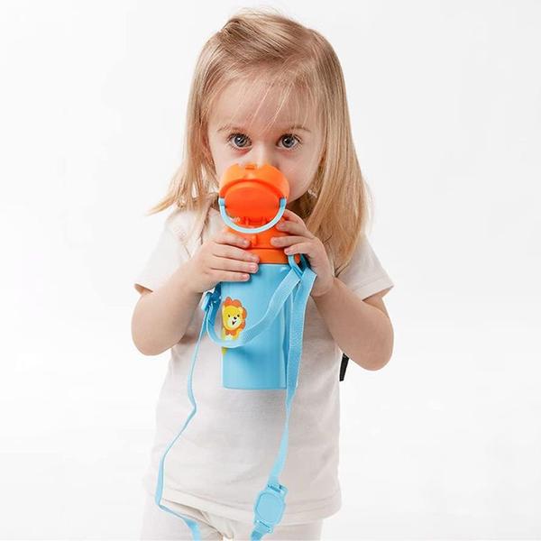 Imagem de Garrafa squeeze infantil Animal Fun Leão Buba 450 ml