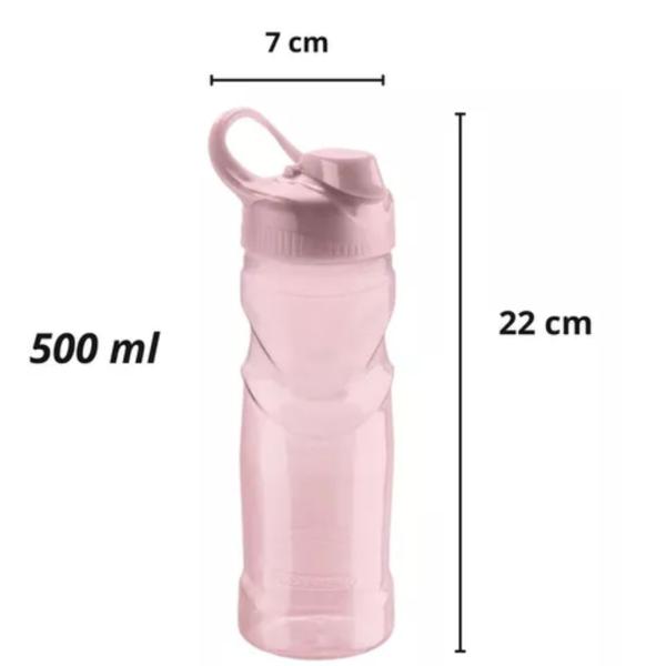 Imagem de Garrafa Squeeze Plástica 500ml - Academia Escolar Trabalho Sport