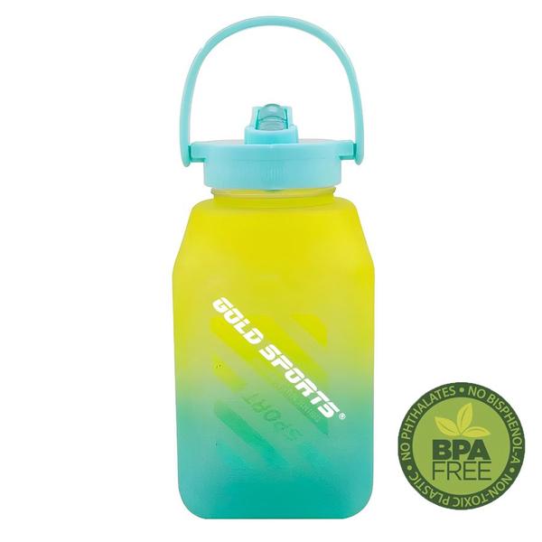 Imagem de Garrafa Squeeze Plástica Gold Sports Cubo Emborrachada -1Litro - BPA-FREE