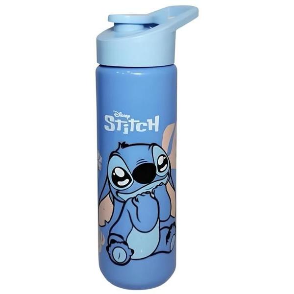 Imagem de Garrafa Squeeze Plástico Stitch Tampa E Alça Infantil 700ML