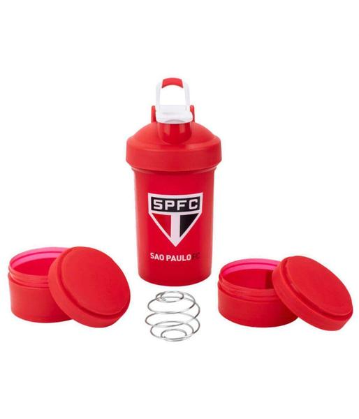 Imagem de Garrafa Squeeze Shakeira Com Dois Compartimentos Removíveis Porta Suplemento Mola 500ml - Mileno