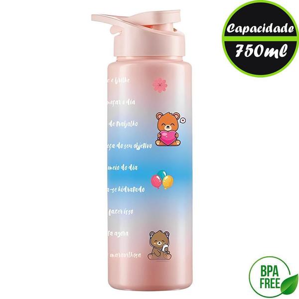 Imagem de Garrafa Squeeze Sport Plástica Ursinho 750Ml