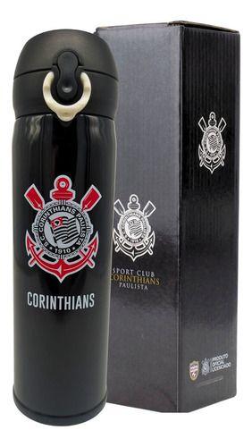 Imagem de Garrafa Squeeze Térmica 450ml Academia Passeio Viagem Corinthians Oficial