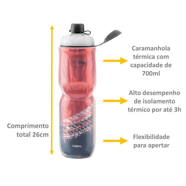 Imagem de Garrafa Squeeze Térmica 700ml Água Bike Ciclismo + Suporte Caramanhola