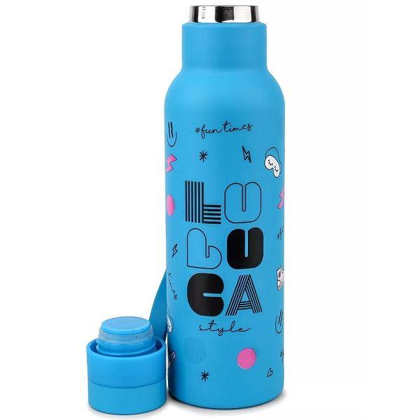 Imagem de Garrafa Squeeze Termica Luluca Oficial 500ML INOX Azul LU1006