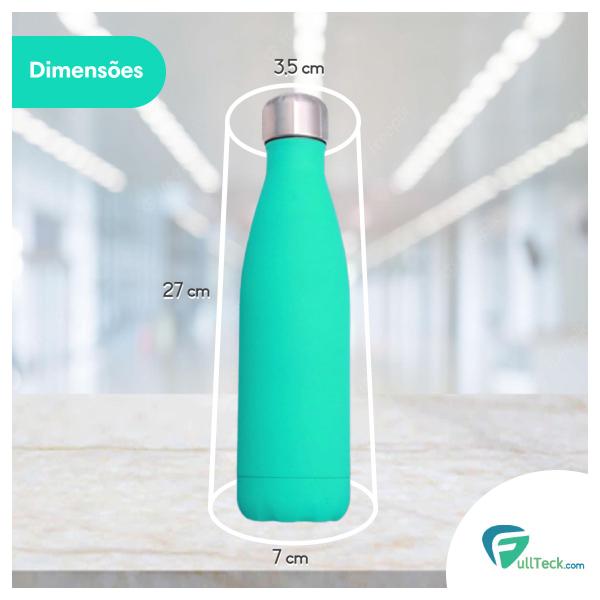 Imagem de Garrafa Squeeze Térmico Água 500ml Aço Inox Verde Academia