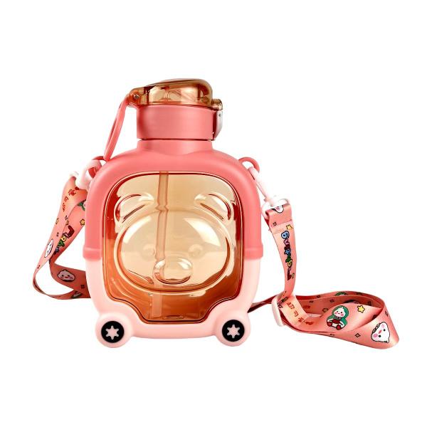 Garrafa Squeeze Ursinho Infantil Com Canudo e Alça 1000ml - FATO Imagem de Garrafa Squeeze Ursinho Infantil Com Canudo e Alça 1000ml