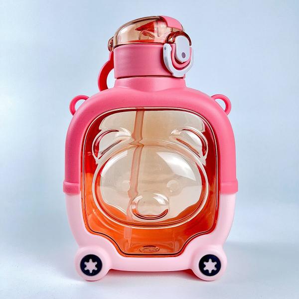 Garrafa Squeeze Ursinho Infantil Com Canudo e Alça 1000ml - FATO Imagem de Garrafa Squeeze Ursinho Infantil Com Canudo e Alça 1000ml