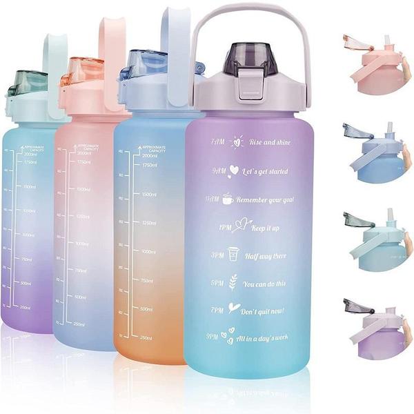 Imagem de Garrafa Squeze Motivacional BPA FREE Enfeites Adesivo 2000ml