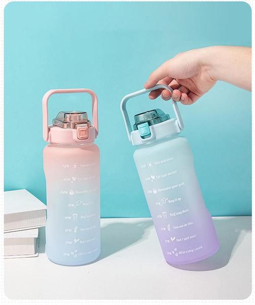 Imagem de Garrafa Squeze Motivacional BPA FREE Enfeites Adesivo 2000ml